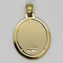 Cargar imagen en el visor de la galería, 18k yellow & white gold pendant oval medal Jesus face engravable made in Italy.