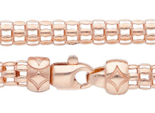 Cargar imagen en el visor de la galería, 18k rose gold basket rounded 4.5mm tubular basket popcorn chain necklace, 18".