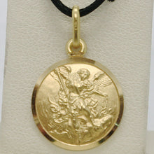 Load image into Gallery viewer, solid 18k yellow gold Saint Michael Archangel 15 mm very detailed medal, pendant.