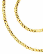 Cargar imagen en el visor de la galería, 18K YELLOW GOLD CHAIN FINELY WORKED SPHERES 2 MM DIAMOND CUT BALLS, 20", 50 CM.