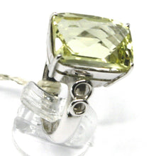 Load image into Gallery viewer, 18k white gold and big lemon quartz ring made in italy carats 9.5 cuscion cut.