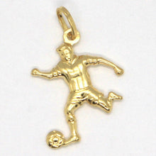 Load image into Gallery viewer, 18K YELLOW GOLD PENDANT CHARM SOCCER PLAYER, MADE IN ITALY, STRIKER.

