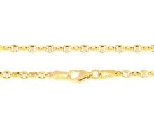 Load image into Gallery viewer, 18k yellow white gold chain sailor's navy oval mariner anchor link 2.5 mm, 23.6" necklace.