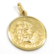 Load image into Gallery viewer, 18K YELLOW GOLD ST SAINT ANTHONY PADUA SANT ANTONIO MEDAL MADE IN ITALY, 21 MM.