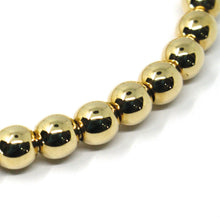 Cargar imagen en el visor de la galería, 18k yellow gold bracelet, semirigid, elastic, big 6 mm smooth balls spheres.
