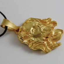 Load image into Gallery viewer, 18K YELLOW GOLD JESUS FACE PENDANT CHARM 45 MM, 1.8 IN, FINELY WORKED ITALY MADE.