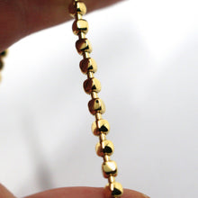 Load image into Gallery viewer, solid 18k yellow gold elastic bracelet, cubes diameter 3 mm 0.12", made in Italy.