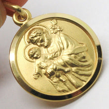 Load image into Gallery viewer, 18k yellow gold st Saint San Giuseppe Joseph Jesus medal made in Italy, 15 mm.