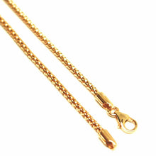 Cargar imagen en el visor de la galería, 18k yellow gold bracelet basket round tube popcorn link 1.8 mm width, 19cm.