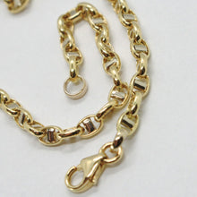 Load image into Gallery viewer, 18k yellow white gold 3 mm navy mariner oval bracelet 8.30 inches 21 cm.