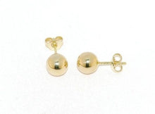 Cargar imagen en el visor de la galería, 18k yellow gold earrings with big 8 mm balls ball round sphere, made in Italy.