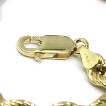 Charger l'image dans la galerie, 18k yellow gold hollow chain necklace big 6 mm braid big rope link 19.7, made in Italy.