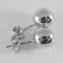 Load image into Gallery viewer, 18k white gold earrings with big 8 mm balls ball round sphere, made in Italy.