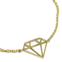 Load image into Gallery viewer, 18K YELLOW GOLD ROLO MINI BRACELET, 7.3 INCHES, OPENWORK FLAT DIAMOND ITALY MADE.