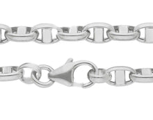 Load image into Gallery viewer, 18K WHITE GOLD CHAIN SAILOR'S NAUTICAL NAVY MARINER OVAL 3.5mm LINK, 20" 50cm.