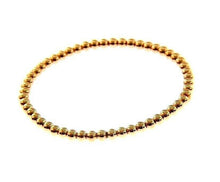 Charger l'image dans la galerie, 18k rose gold bracelet, semirigid, elastic, 4 mm smooth balls spheres.