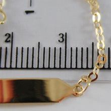 Charger l'image dans la galerie, 18k yellow gold kids bracelet 5.90 engraving plate, mini oval rolo made in Italy.