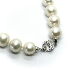 Load image into Gallery viewer, big 12 mm round white freshwater pearls necklace, 18k white gold clasp 45cm 18".