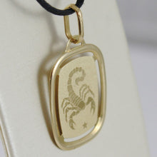 Load image into Gallery viewer, solid 18k yellow gold scorpio zodiac sign medal pendant, zodiacal, made in Italy.