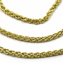 Load image into Gallery viewer, 9K YELLOW GOLD CHAIN SPIGA EAR ROPE LINKS 2.5 MM THICKNESS, 24 INCHES, 60 CM.