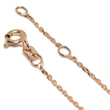 Load image into Gallery viewer, 18k rose gold square rolo mini bracelet, 7.5 inches, 3 hearts, made in Italy.
