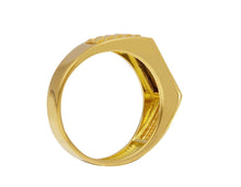 Load image into Gallery viewer, 18K YELLOW GOLD MAN BAND 6mm THICK RING MODERN SQUARED RECTANGULAR BLACK ONYX.