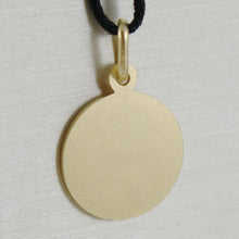 Load image into Gallery viewer, 18k yellow gold our Senora Lady of Fatima, Virgin Mary round medal pendant, 15 mm.