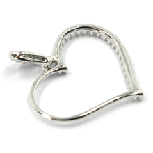Load image into Gallery viewer, SOLID 18K WHITE GOLD PENDANT HEART WITH CUBIC ZIRCONIA, 16mm, 0.63 inches.