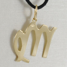 Load image into Gallery viewer, 18k yellow gold zodiac sign pendant, zodiacal flat charm, virgo, made in Italy.