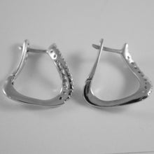 Load image into Gallery viewer, 18k white gold circle ondulate earrings diamond diamonds 0.20 ct made in Italy.