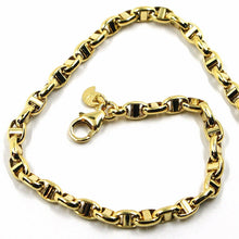 Load image into Gallery viewer, 9K YELLOW GOLD NAUTICAL MARINER BRACELET OVALS 3.5 MM THICKNESS 7.5 INCHES, 19CM.