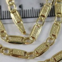 Load image into Gallery viewer, 18k yellow gold chain flat gourmette bubbles oval 4 mm link 15.75 made in Italy.