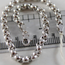 Load image into Gallery viewer, 18k white gold bracelet 7.5 in, dome round circle rolo link, 4 mm made in Italy.