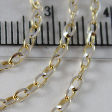 Load image into Gallery viewer, 18K YELLOW WHITE GOLD CHAIN MINI 2 MM ROLO OVAL MIRROR LINK 17.70 MADE IN ITALY.