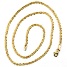 Cargar imagen en el visor de la galería, 18k yellow gold chain, 2.5mm, 24 inches, flat tiger eye links, made in italy.