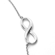 Load image into Gallery viewer, 18k white gold necklace infinity infinite rolo chain, 17.7 inches made in Italy.