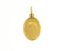 Load image into Gallery viewer, solid 18k yellow gold oval medal Virgin Mary Medugorje Madonna, 12x16mm pendant.