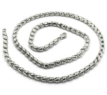 Load image into Gallery viewer, 18k white gold chain 4mm tube rounded drop link 50cm 20", made in Italy.