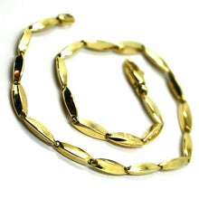 Cargar imagen en el visor de la galería, 18k yellow gold bracelet alternate oval rice tube links, length 21.5 cm 8.4".