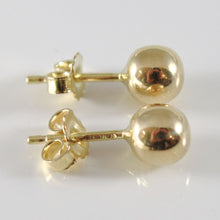 Cargar imagen en el visor de la galería, 18k yellow gold earrings with 6 mm balls ball round sphere, made in Italy.