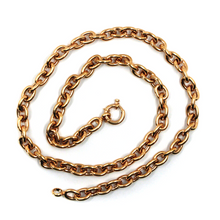 Load image into Gallery viewer, 18K ROSE PINK GOLD CHAIN NECKLACE 17.7", ROUND CIRCLE ROLO BIG LINK 8.5x6.5mm.