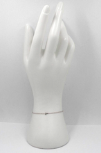 Load image into Gallery viewer, 18k white gold rolo thin bracelet with central small 5mm letter initial T.