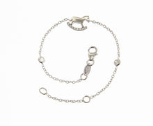 Cargar imagen en el visor de la galería, 18k white gold bracelet for kids with rocking horse & zirconia made in Italy.