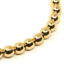 Cargar imagen en el visor de la galería, 18k yellow gold bracelet, semirigid, elastic, big 5 mm smooth balls spheres.
