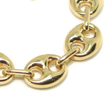 Load image into Gallery viewer, 18k yellow gold mariner bracelet big 10 mm, 8.3 inches, anchor rounded puffed oval link.