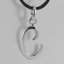 Charger l'image dans la galerie, 18k white gold pendant charm initial letter C, made in Italy 0.9 inches, 23 mm.