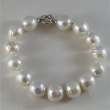 Load image into Gallery viewer, 18k white gold bracelet with strand of white fw pearls 7.87 inches made in Italy.