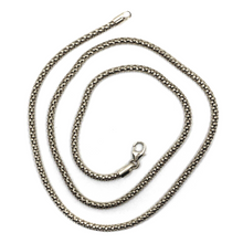 Cargar imagen en el visor de la galería, 18k white gold basket rounded 2.8mm tube basket popcorn chain necklace, 16".
