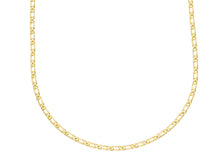 Load image into Gallery viewer, SOLID 18K YELLOW GOLD CHAIN NECKLACE THIN TIGER EYE OVAL FLAT LINKS 2mm, 24&quot;.
