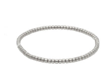 Load image into Gallery viewer, 18k white gold elastic bracelet, small tubes discs diameter 3.2mm 0.13".